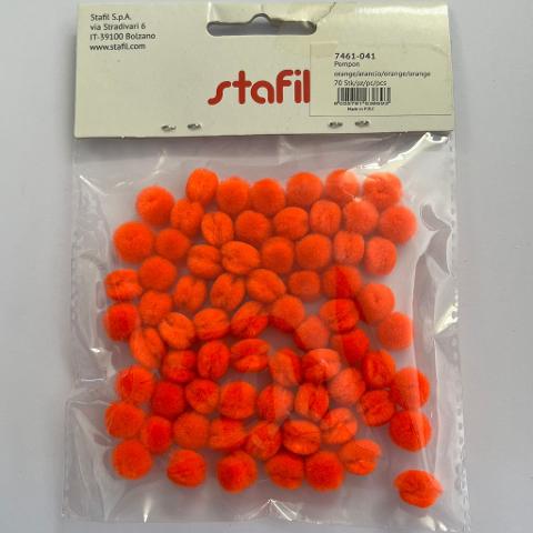 Pompon arancioni (busta da 70 pezzi) Stafil 10mm