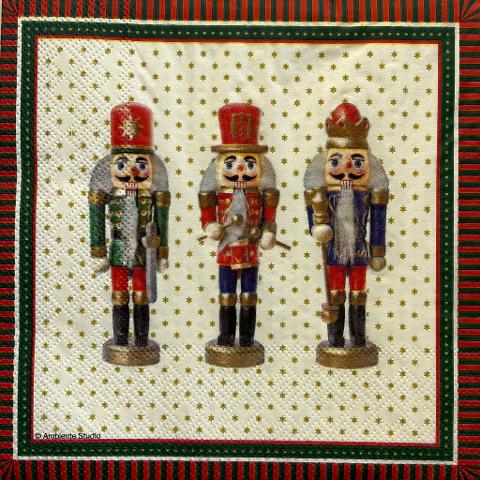tovaglioli per decoupage  schiaccianoci arti e grafica busta da 2 pezzi 33x33