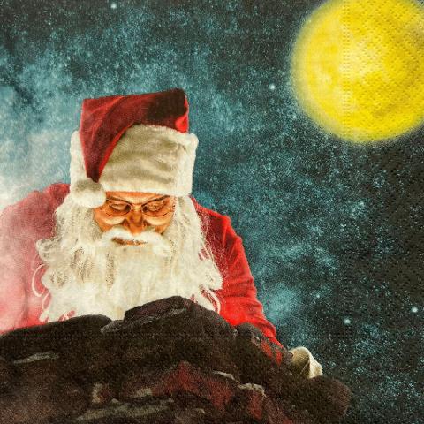 tovaglioli per decoupage natalizio babbo natale di notte arti e grafica busta da 2 pezzi 33x33