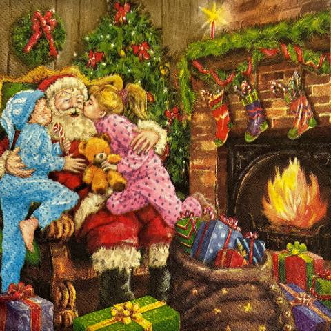 tovaglioli per decoupage babbo natale bambini e doni arti e grafica busta da 2 pezzi 33x33