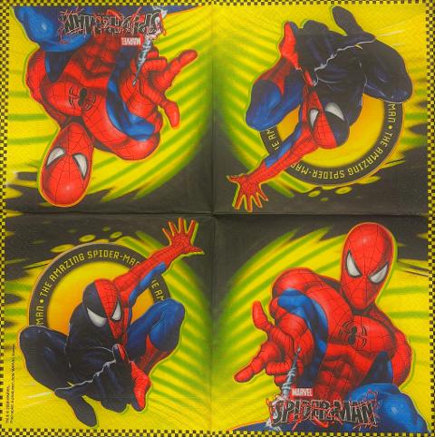tovaglioli per decoupage spider-man arti e grafica busta da 2 pezzi 33x33 cm