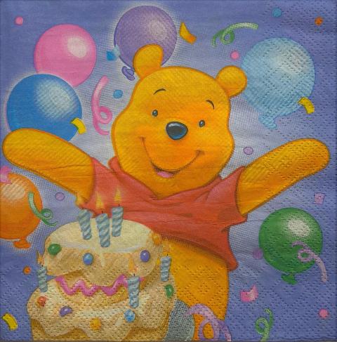 Tovaglioli per decoupage winnie the pooh arti e grafica busta da 2 pezzi 33x33 cm