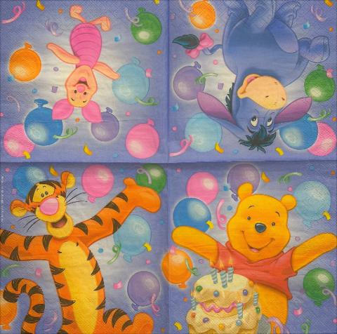 Tovaglioli per decoupage winnie the pooh arti e grafica busta da 2 pezzi 33x33 cm