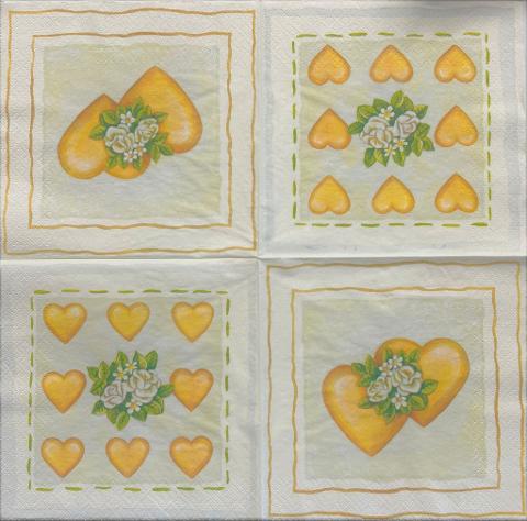 tovaglioli per decoupage cuori con fiori arti e grafica busta da 2 pezzi 30x30