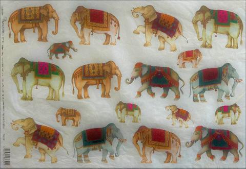 Carta riso elefanti stamperia 1 foglio 33x48 (cm)