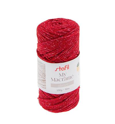 My Macramè colore rosso glitterato stafil 100g - 90m