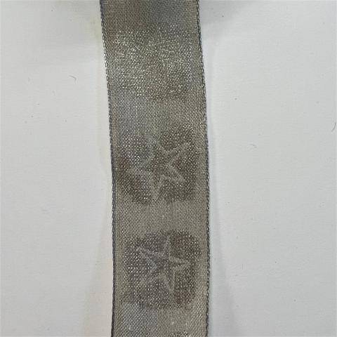 nastro grigio con stelle argento Goldina 40 mm x 1 metro