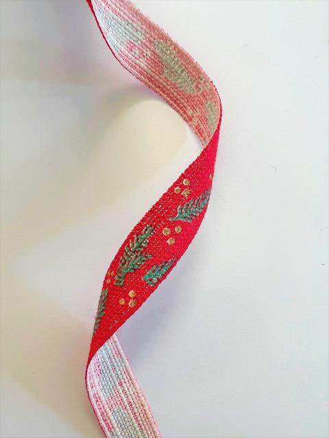 nastro rosso con agrifoglio goldina 15 mm x 1 metro
