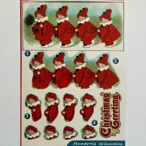 Sticker 3D Christmas Greeting Stamperia 15 x 25 cm
