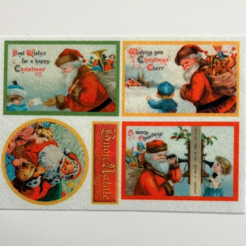 Sagomine in feltro Babbo Natale Stamperia busta con 1 foglio 14,8 x 21 cm