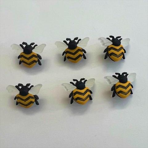 Bottoni decorativi in resina - a forma di ape stafil 6 pezzi per 2 cm