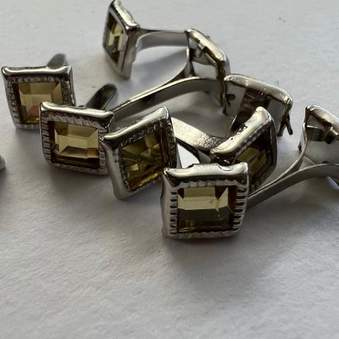 Fermacampione quadrato con strass ambra hobby fun busta da 10 pezzi di 5mm