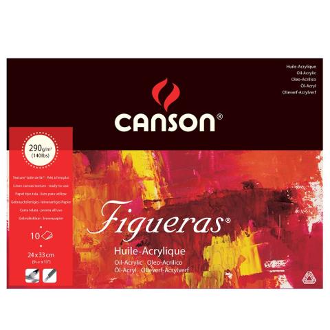 Blocco per pittura ad olio collato lato corto  Figueras Canson 24 x 33 cm | 10 fogli | 290 g/m2