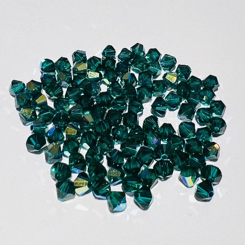 Swarovski bicono Emerald Ab 4 mm swarovski 4 mm (busta da 100 pz)