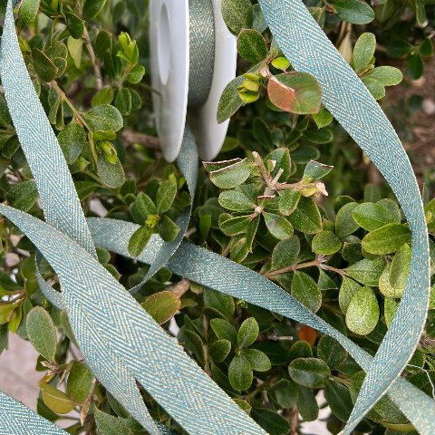 nastro verde berillo e oro Goldina 15 mm x 1 mt
