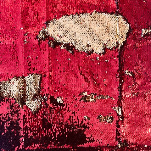 Tessuto reversibile Paillettes Rosso/Oro Stafil 50x70 cm