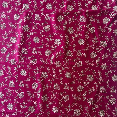 Velluto Bordeaux con fiori glitterati oro renkalik 50x70 cm