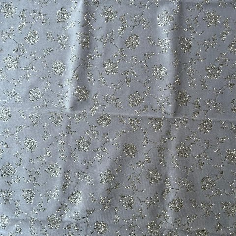 Velluto Grigio con fiori glitterati oro renkalik 50x70 cm