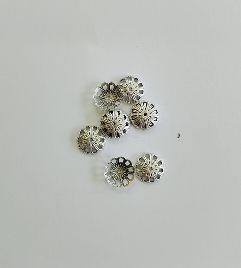 coppetta copriperle colore argento 14mm menoni busta da 20 pezzi