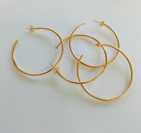 orecchini creole colore oro 55mm menoni busta da 2 coppie