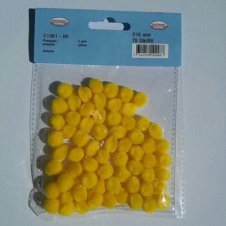 Pompon gialli (busta da 70 pezzi) marianne hobby 10mm