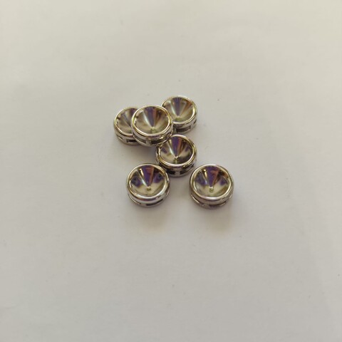 castoni per strass 10mm colore titanio menoni busta da 10 pezzi