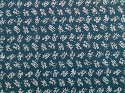 pannolenci fantasia verde petrolio antico con vischio panna Stafil 30x40 cm