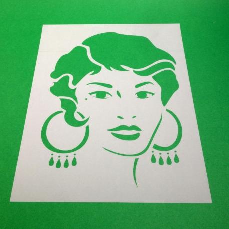 Stencil volto donna stamperia 21x29,7