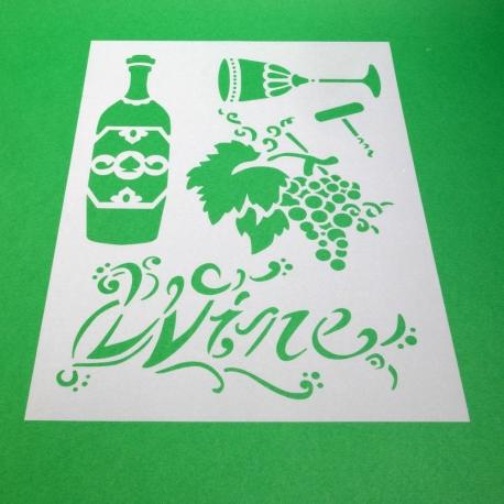 Stencil vino e uva stamperia 21x29,7