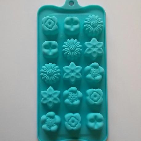 Stampo in silicone a forma di diversi fiori hobby fun 11 x 21 cm