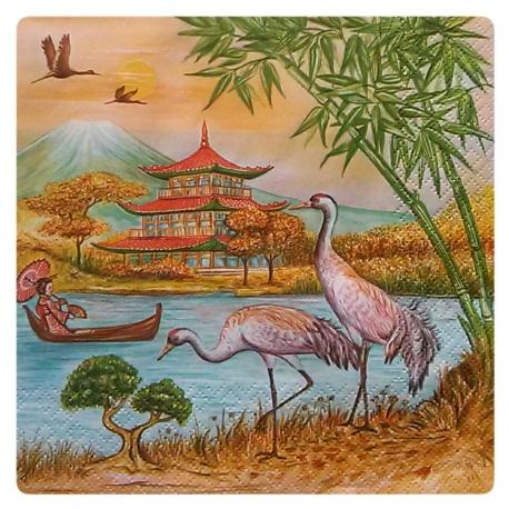 Tovaglioli per decoupage  paesaggio cinese arti e grafica busta da 2 pezzi 33 x 33 cm