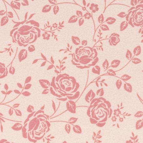 Pannolenci rosa con rose rosa antico 1 mm stafil H 90 x 0,50