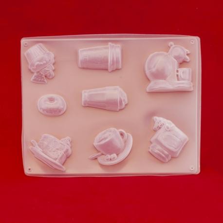 Stampo in PVC flessibile a tema cibo e food rayer 23.2 cm x 18.3 cm