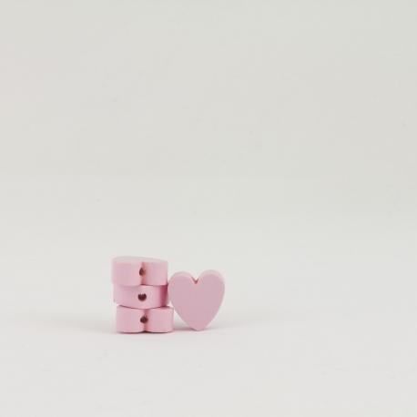 ciondolo cuore di legno con foro passante colore rosa marianne hobby 20x20x8 mm