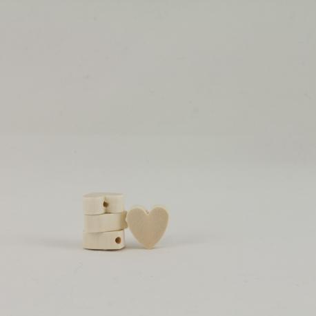 ciondolo cuore di legno con foro passante colore legno marianne hobby 20x20x8 mm