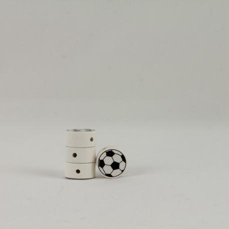 ciondolo pallone calcio di legno con foro passante bianco marianne hobby 2 cm