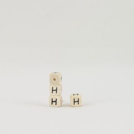 cubo lettera H in legno arti e grafica 1 cm