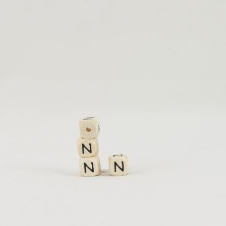 cubo lettera N in legno arti e grafica 1 cm