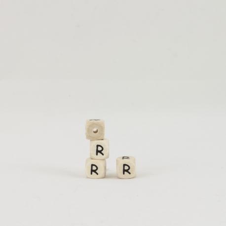 cubo lettera R in legno arti e grafica 1 cm