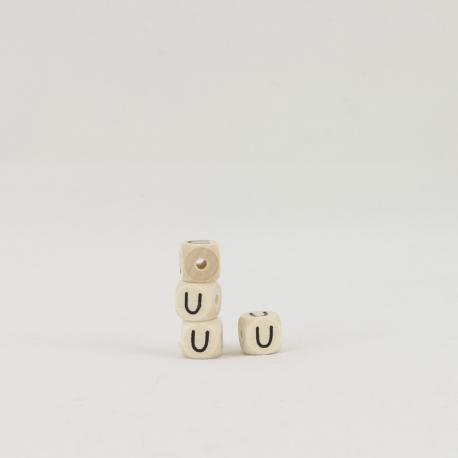 cubo lettera U in legno arti e grafica 1 cm