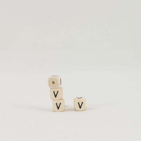 cubo lettera V in legno arti e grafica 1 cm
