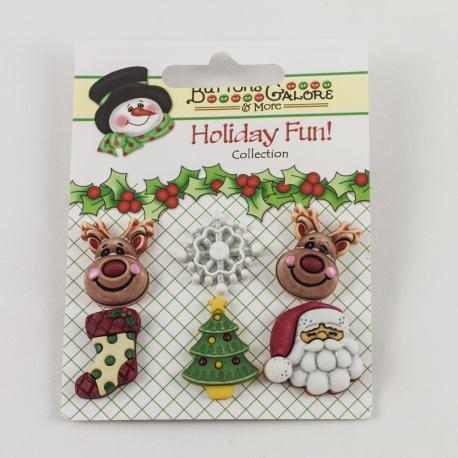 Bottoni decorativi albero di natale, renne, fiocchi di neve, calza, babbo natale arti e grafica 3cm