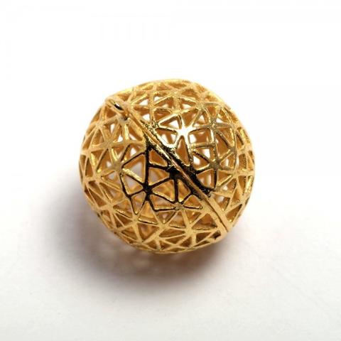 ciondolo sfera reticolata colore oro (1 pezzo) menoni colore oro