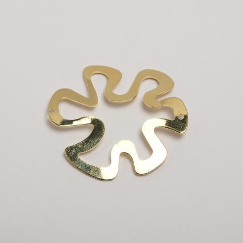 Ciondolo fiore stilizzato colore oro menoni busta da 4 pezzi (45mm)