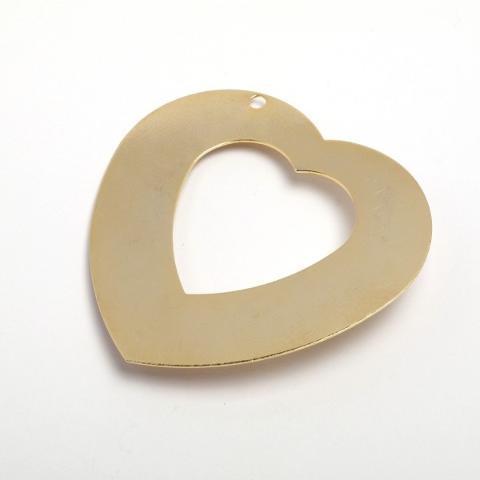 Ciondolo cuore mm 50 menoni colore oro busta da 1 pezzo