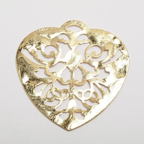 Ciondolo cuore martellato colore oro (1 pezzo) menoni colore oro