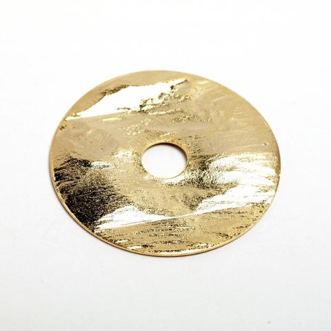 Ciondolo disco irregolare 30 mm c/foro (1 pezzo) menoni colore oro