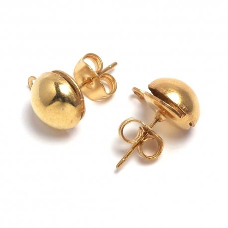 Coppia di bottone orecchino ( 1 coppia ) menoni colore oro