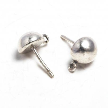 coppia bottone a perno colore argento chiaro menoni argento chiaro
