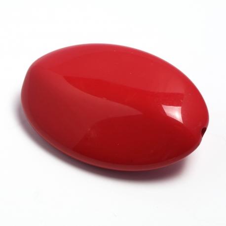Perla in resina rossa  (1 pezzo)  arti e grafica ovale